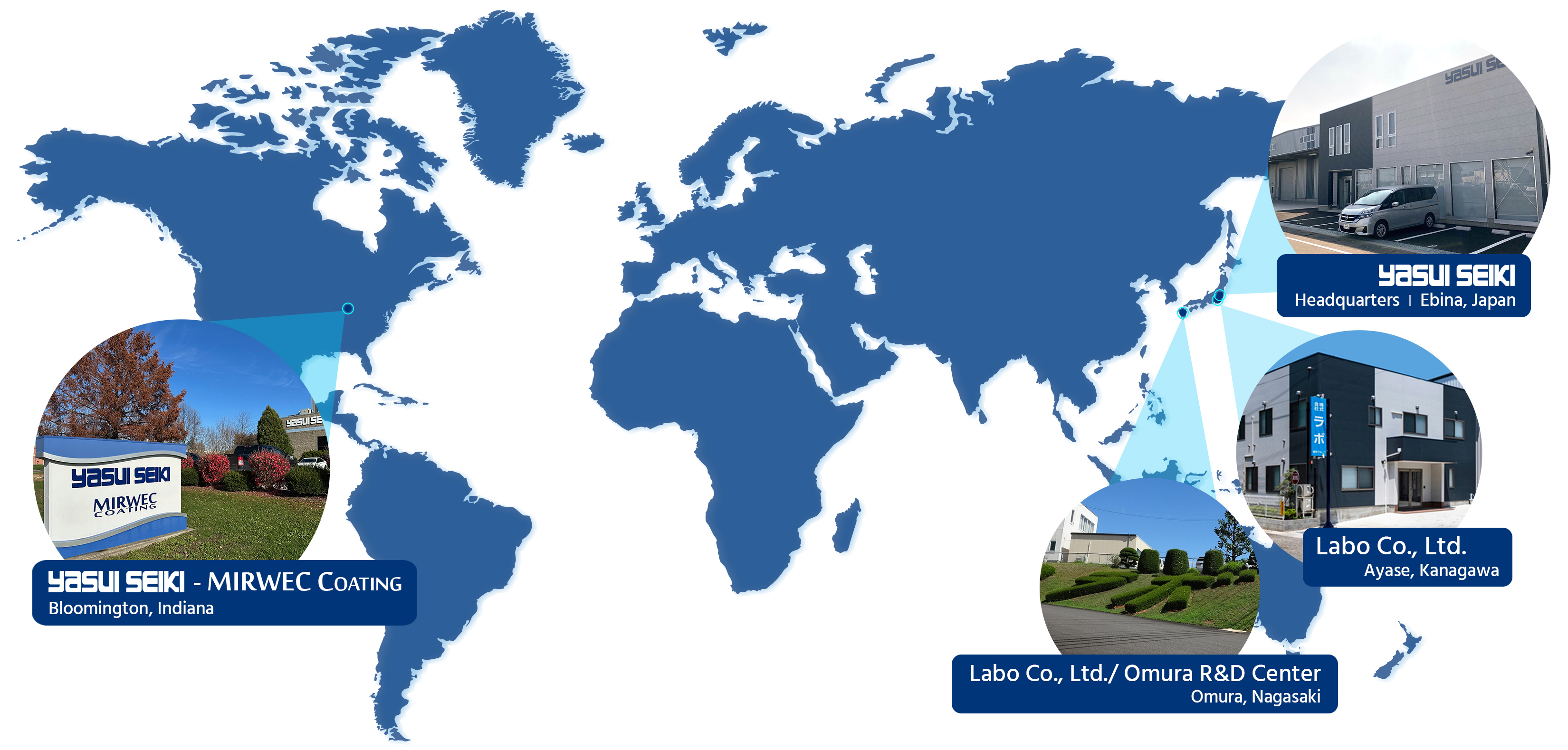Yasui Seiki Group map and locations